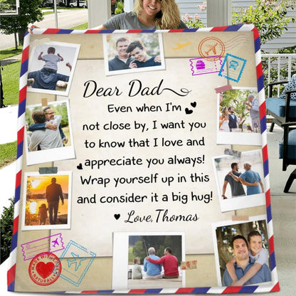 Personalized To Mom/Dad Quilt/Fleece Throw Blanket - Upload Photo - Gift Idea For Mom/Dad/Christmas/Birthday