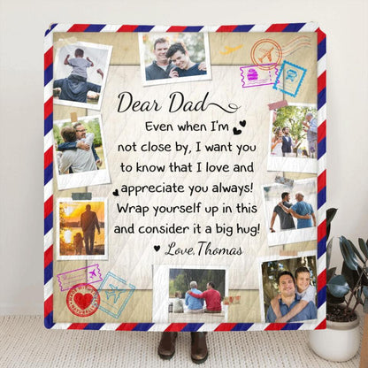Personalized To Mom/Dad Quilt/Fleece Throw Blanket - Upload Photo - Gift Idea For Mom/Dad/Christmas/Birthday