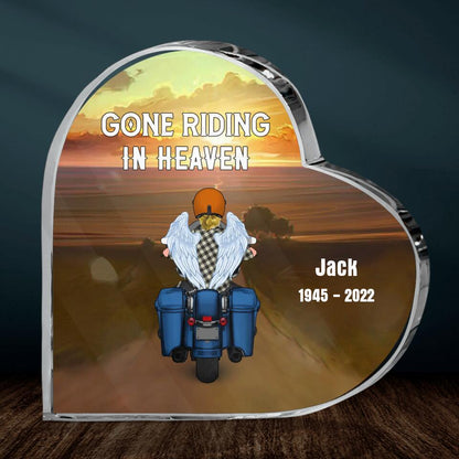 Personalized Memorial Biker Acrylic Plaque - Memorial Gift Idea For Father's Day - Gone Riding In Heaven