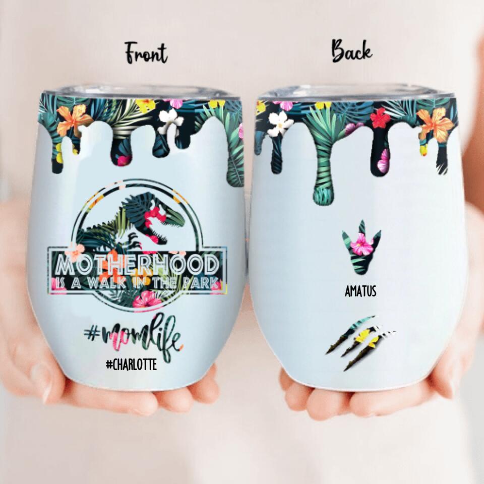 Personalized Mama Dinosaur Wine Tumbler - Best Gift For Mothers - 2QCGS1