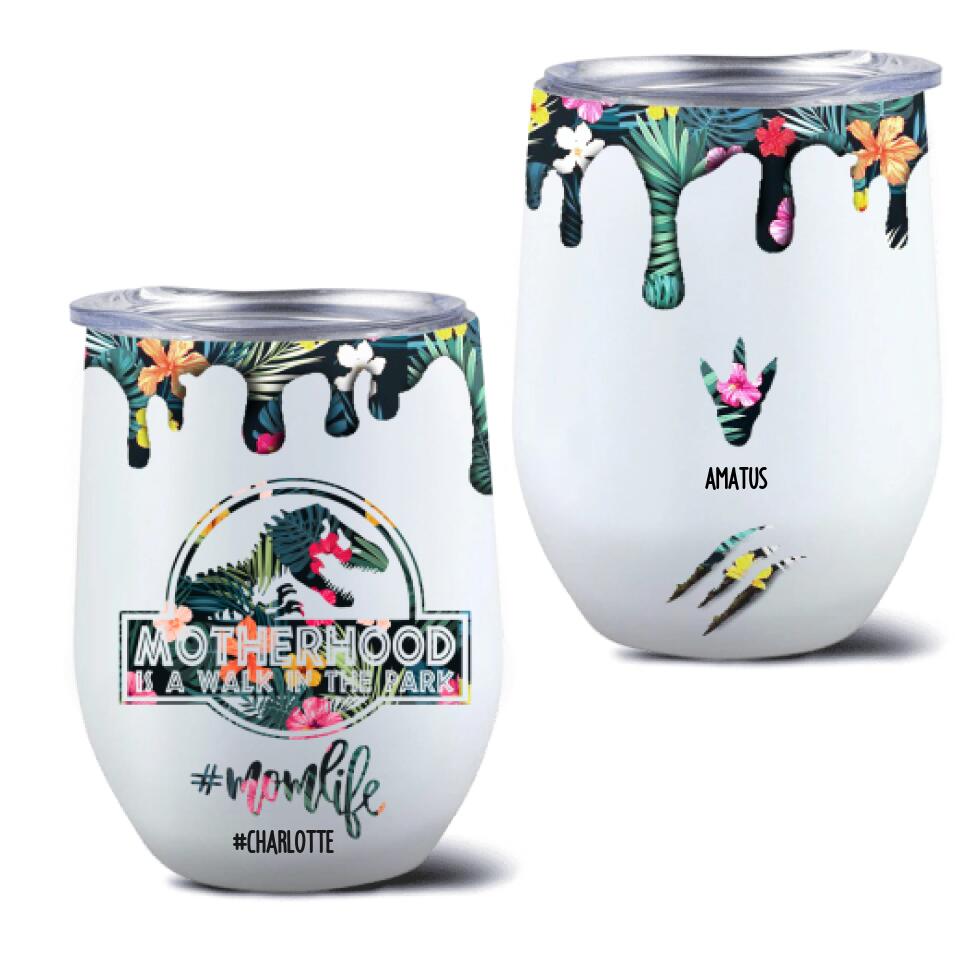 Personalized Mama Dinosaur Wine Tumbler - Best Gift For Mothers - 2QCGS1