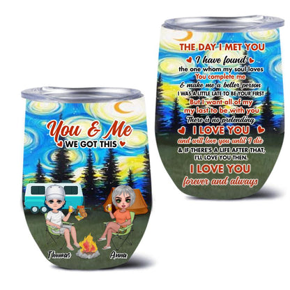 Personalized Couple Camping Wine Tumbler - Gift Idea For Camping Lover - I Love You Forever And Always