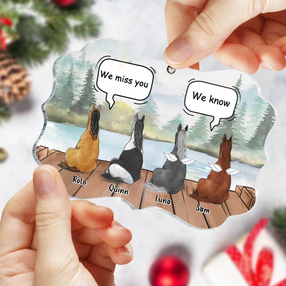 Personalized Memorial Horses Acrylic Ornament - Up to 4 Horses - Memorial Gift Idea For Horse Owners