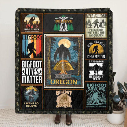Personalized Bigfoot Fleece Blanket/Quilt - Gift Idea For Family/Friend - Hide & Seek World Champion