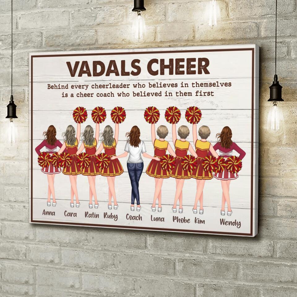 Personalized Cheerleader Canvas - Birthday Gift For Cheer Coach, Cheerleader, Cheer Team - Thanks You Cheer Coach