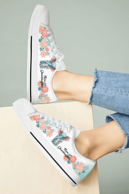 Personalized Grandma & Grandchild Sneakers - Gift Idea For Granddaughter/Grandson - Love From Gramma