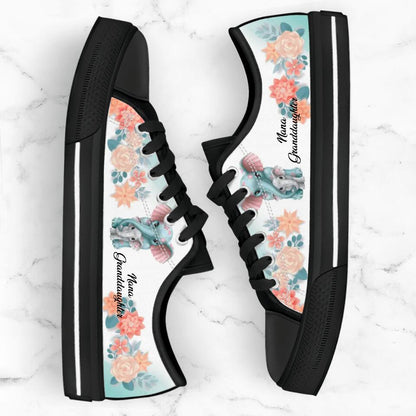 Personalized Grandma & Grandchild Sneakers - Gift Idea For Granddaughter/Grandson - Love From Gramma