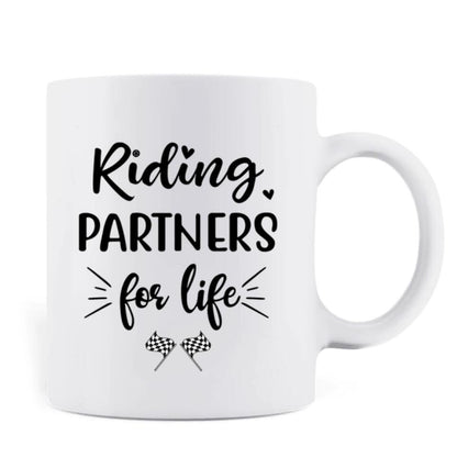 Personalized Father and Sons Bikers Coffee Mug - Father and 1 Son, Up to 2 Sons - Best Gift for Biker Dad, Sons