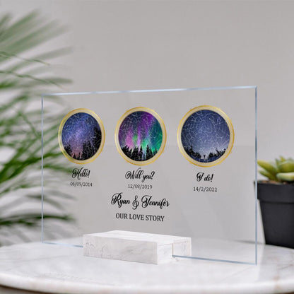 Personalized Couple Star Map Acrylic Plaque - Gift Idea For Couple - Our Love Story