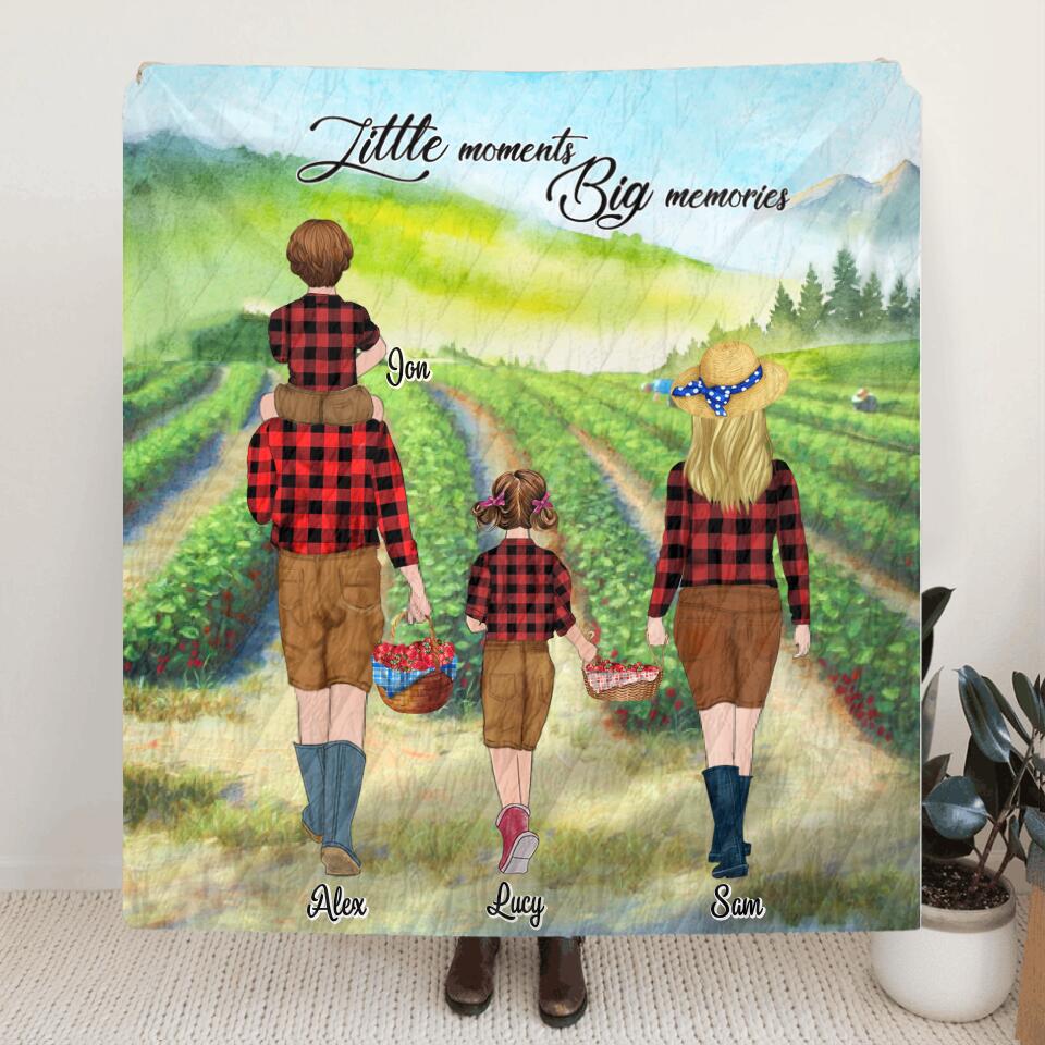 Personalized Summer Family Quilt - Family Picking Fruits In The Summer - Best Gift For Family/Couple - Little moments Big memories