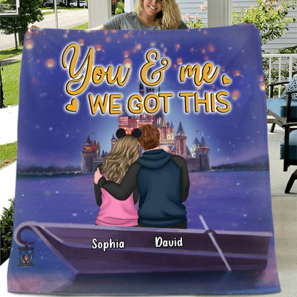 Personalized Couple Fleece Throw Blanket/Quilt - Best Gift Idea For Couple - You & Me We Got This