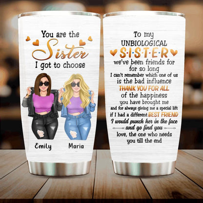 Personalized Best Friend Tumbler - Gift Idea For Best Friend - To My Unbiological Sister