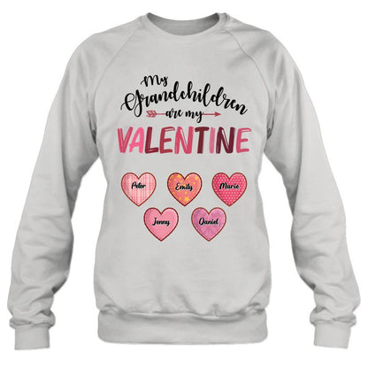 Personalized Grandma T-Shirt/Long Sleeve/Sweatshirt/Hoodie - Valentine's Day Gift Idea For Grandma - Up to 5 Kids - My Grandchild Is My Valentine