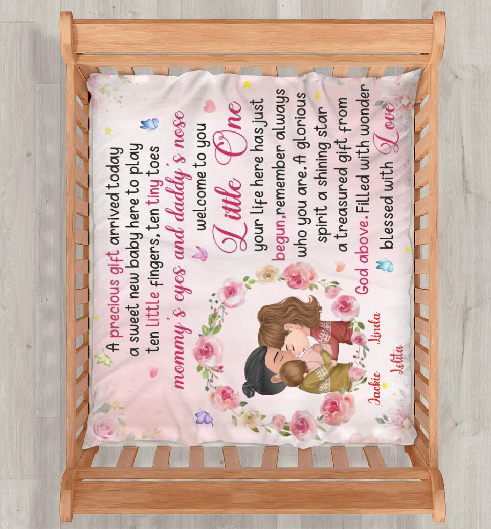 Personalized Baby Fleece Throw Blanket - Gift Idea For Baby - A Precious Gift Arrived Today