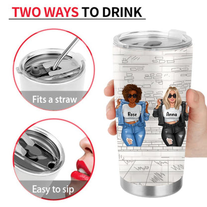 Personalized Besties Tumbler - Up to 4 Girls - Christmas Gift Idea For Friends - We're Not Sugar And Spice And Everything Nice