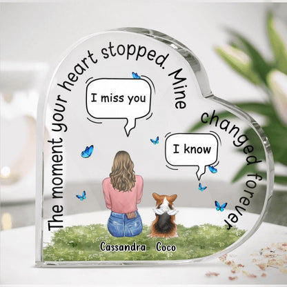 Personalized Pet Heart Shaped Acrylic Plaque - Up to 4 Dogs/Cats - Gift Idea For Couple/Dog/Cat Lover - You Left Paw Prints On My Heart