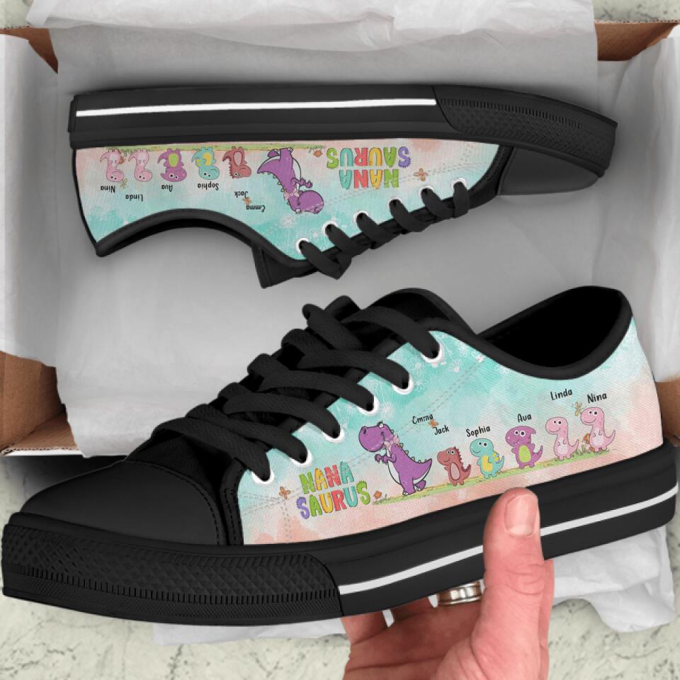 Personalized Nanasaurus Low Top Sneakers - Mother's Day Gift - Nanasaurus