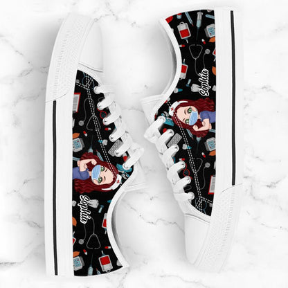 Custom Personalized Nurse Low Top Sneakers - Gift Idea For Nurse