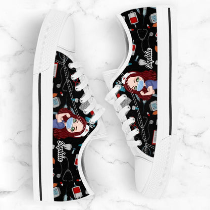 Custom Personalized Nurse Low Top Sneakers - Gift Idea For Nurse