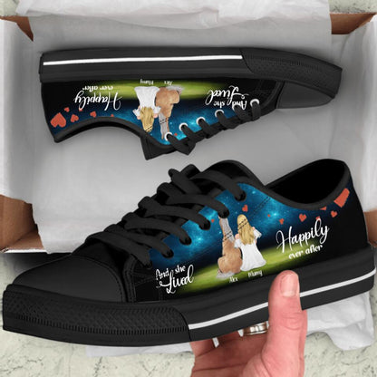 Personalized Horse Mom Sneakers - Girl With Up to 3 Horses - Best Gift For Horse Lover - And She Lived Happily Ever After - 9AGKN2