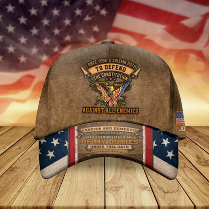 Personalized Veteran Baseball Cap – Custom Military Hat, Birthday Gift for Veterans