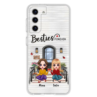 Custom Personalized Besties Sisters Front Porch Phone Case - Upto 5 Women - Gift Idea For Friends/ Besties/ Sisters - Besties Forever - Case For iPhone/ Samsung