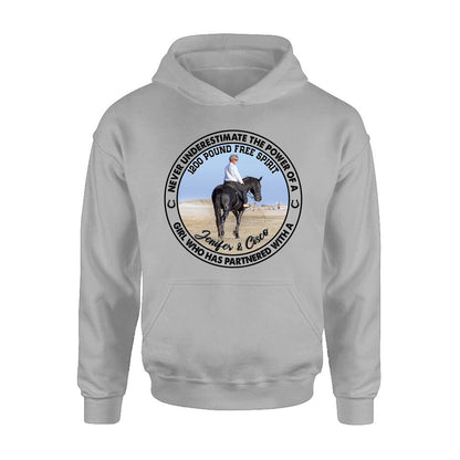 Personalized Horse Girl T-shirt/Long Sleeve/Sweatshirt/Hoodie - Gift Idea For Horse Lover - Never Underestimate The Power Of A Girl Who Has Partnered With A 1200 Pound Free Spirit