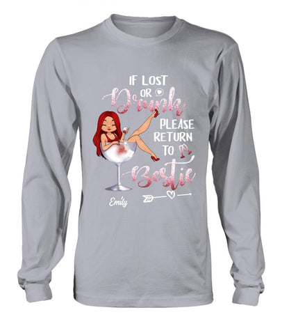 Personalized Drunk Bestie Shirt - Gift Idea For Besties/Friends - If Lost Or Drink Please Return To Bestie