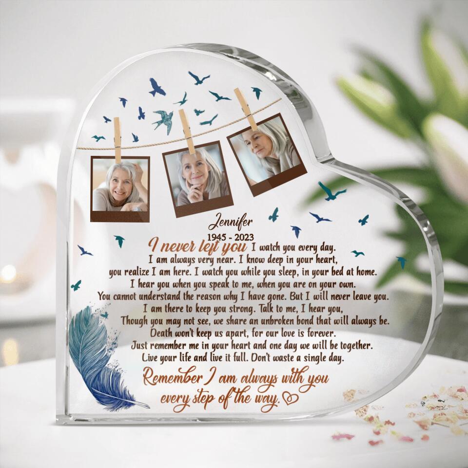 Personalized Memorial Photo Acrylic Plaque - Memorial Gift Idea For Loss Of Family Member - I Never Left You