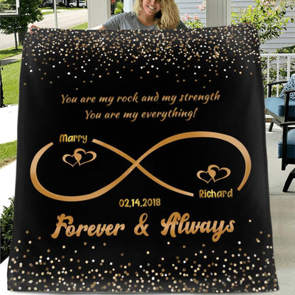 Personalized Couple Fleece/Quilt Blanket - Gift for Husband and Wife, Couple