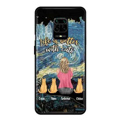 Personalized Cat Mom Phone Case - Up to 3 Cats - Birthday, Loving Gift For Cat & Dog Lover, Pet Owner, Pet Mom, Pet Dad - Life Is Better With Cats - Case For Xiaomi, Oppo And Huawei