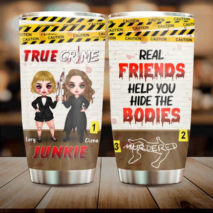 Personalized Besties Tumbler - Gift Idea For Friends/Besties/Sisters - My Partner In Crime Horror Best Friend