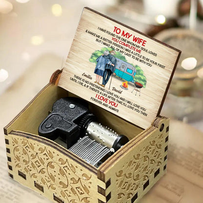 Personalized Old Couple Music Box - Mother's Day/Anniversary Gift Idea From Husband - To My Wife