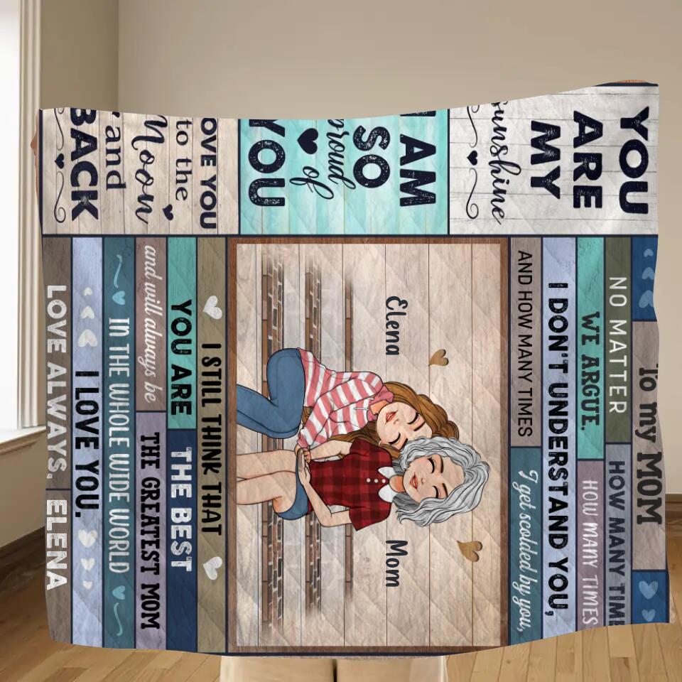Personalized Mom & Daughter Fleece Throw Blanket/Quilt - Gift Idea For Mother's Day From Daughter - You Are The Best And Will Always Be The Greatest Mom In The Whole Wide World