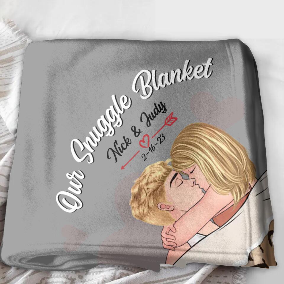Personalized Couple Fleece Throw Blanket/Quilt - Gift Idea For Couple/Gift For Him/Her - Our Snuggle Blanket