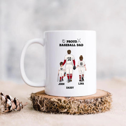 Personalized Baseball Coffee Mug - Gift For Father & Kids Baseball Players Mug