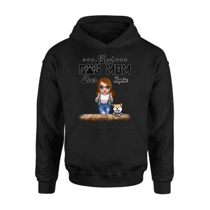 Personalized Dog Mom Front Shirt/Pullover Hoodie - Gifts For Dog Lover With Up to 4 Dogs - Best Dog Mom Ever