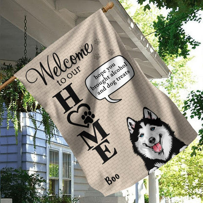 Personalized Pet Flag - Up to 6 Dogs/Cats - Mother's Day Gift for Dog/Cat Owners - Welcome To Our Home