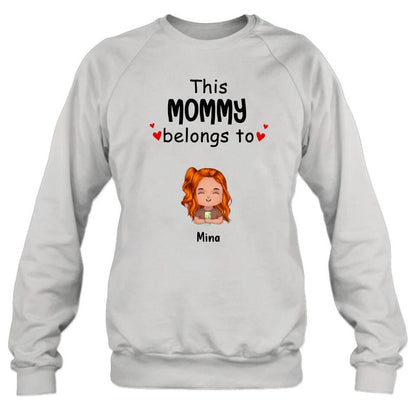Personalized This Mommy Belongs To Doll Kids T-Shirt/Long Sleeve/Sweatshirt/Hoodie - Up to 7 Children - Gift Idea For Grandma/Grandpa/Dad/Mom/Mother's Day/Father's Day