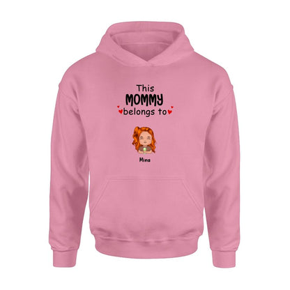 Personalized This Mommy Belongs To Doll Kids T-Shirt/Long Sleeve/Sweatshirt/Hoodie - Up to 7 Children - Gift Idea For Grandma/Grandpa/Dad/Mom/Mother's Day/Father's Day