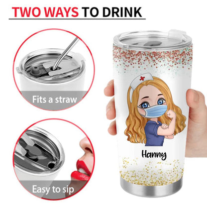 Custom Personalized Nurse Tumbler - Gift Idea For Nurse - I'm The Bitch Beautiful, Intelligent, Talented, Charming And Hot
