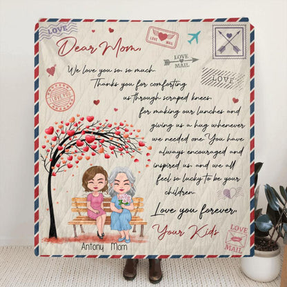 Personalized Handwritten Letter Fleece Blanket/Quilt - Mother's Day Gift For Mom