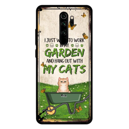 Custom Personalized Cat Phone Case For Xiaomi/ Oppo/ Huawei - Gift Idea For Cat Lover - Up to 6 Cats - I Just Want To Work In My Garden And Hang Out With My Cat