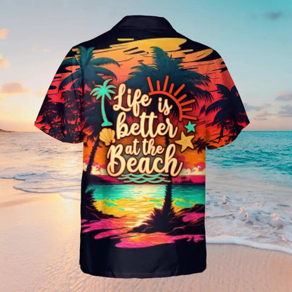 Personalized Summer Vacation Hawaiian Shirt - Gift Idea For Friends/ Vacation - Life Is Better At The Beach