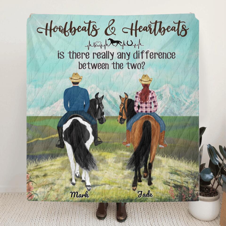 Personalized Riding Horse Quilt Blanket - Couple Riding Horse - Riding Partner For Life - 5NE2CH