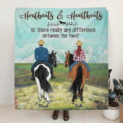 Personalized Riding Horse Quilt Blanket - Couple Riding Horse - Riding Partner For Life - 5NE2CH