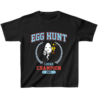 Personalized Kid T-shirt/Baby Onesie - Gift Idea From Mother/Father to Kid - Egg Hunt Champion 2023