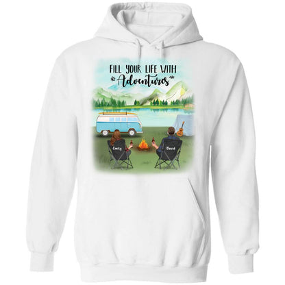 Personalized Camping T-shirt/Pullover Hoodie - Couple/Parents With Up to 6 Kids And 2 Pets - Best Gift For Camping Lover