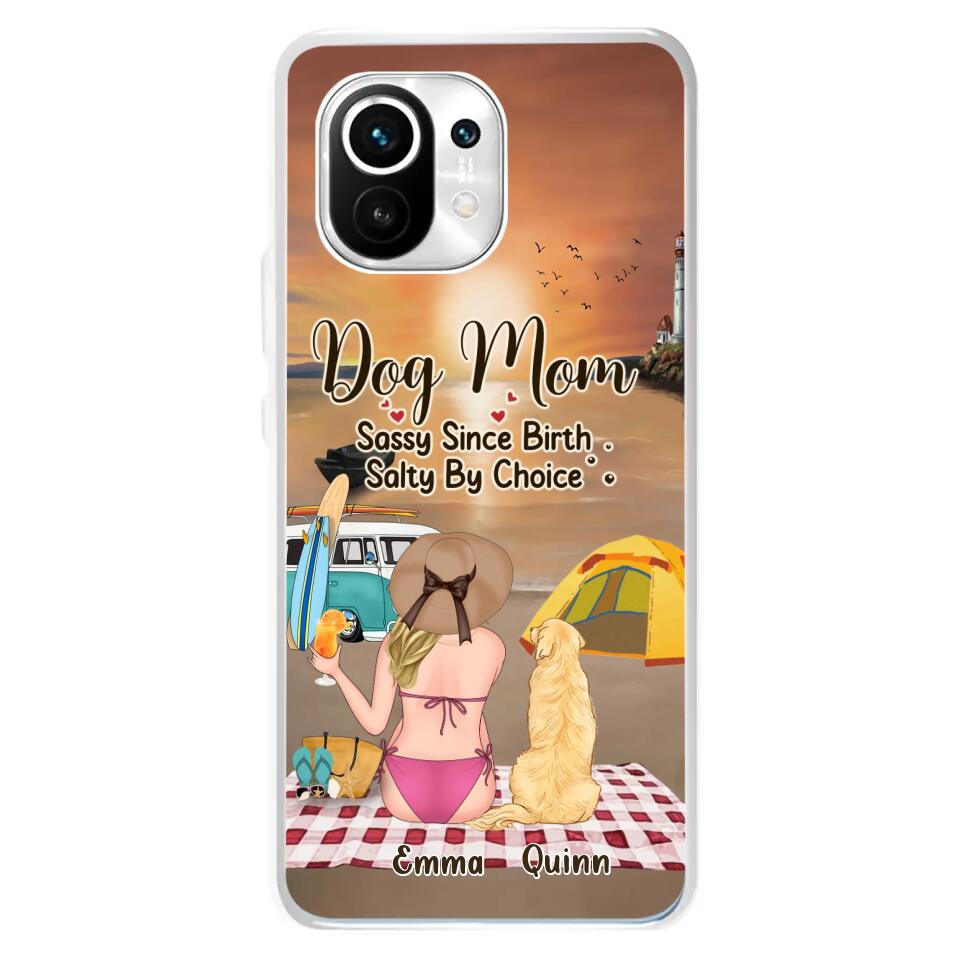 Personalized Dog Mom Phone Case - Up to 4 Dogs - Mother's Day Gift Idea for Dog Lovers - Dog Mom Sassy Since Birth Salty By Choice - Case for Xiaomi/Huawei/Oppo