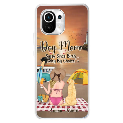Personalized Dog Mom Phone Case - Up to 4 Dogs - Mother's Day Gift Idea for Dog Lovers - Dog Mom Sassy Since Birth Salty By Choice - Case for Xiaomi/Huawei/Oppo